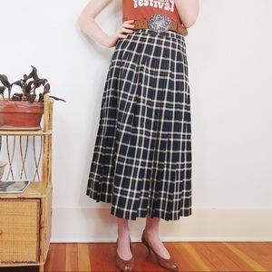 Vintage Pendleton Plaid Pleated High Waist Skirt